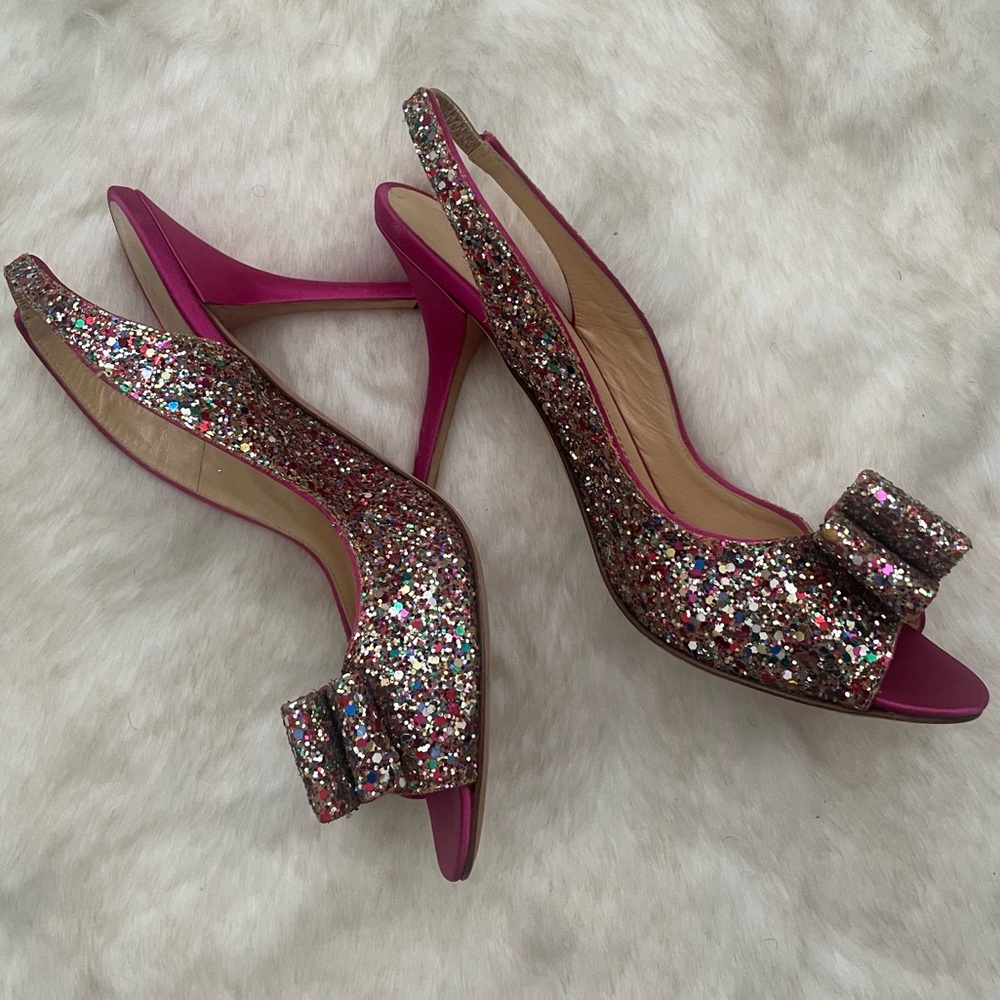 #6 Kate Spade Multicolor Glitter Heels - Picture 7 of 13